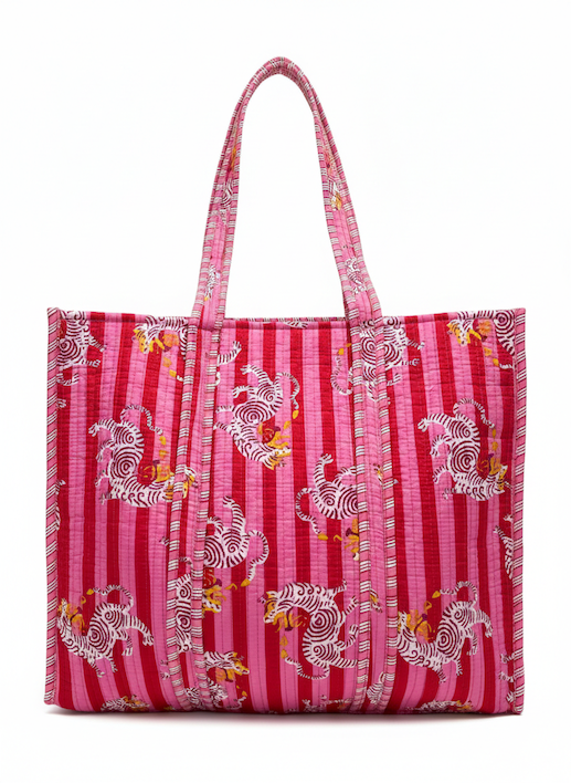 Tote Bag Grande Acolchada - Dragón Místico Rosa