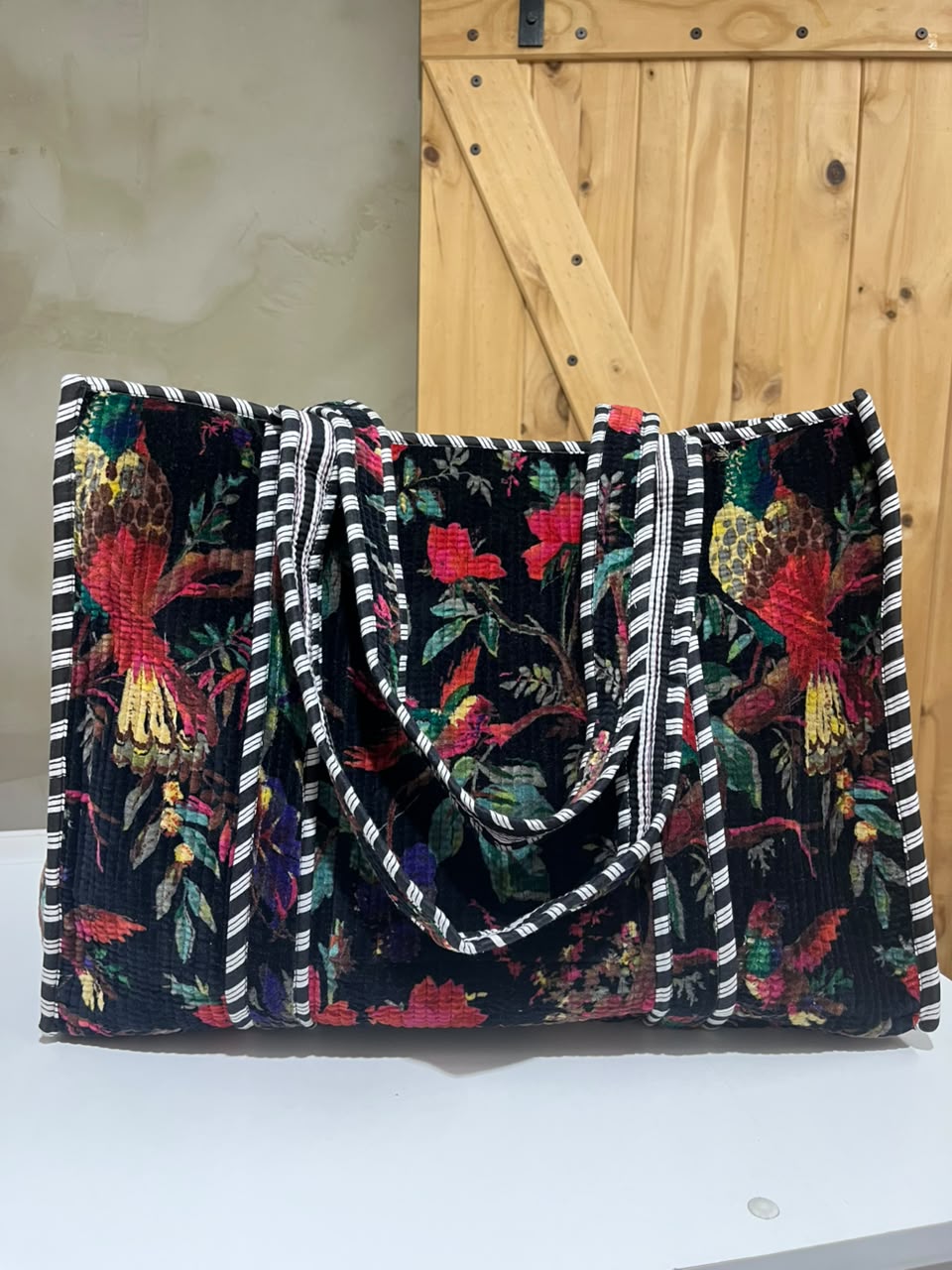 Tote Bag Grande Acolchada - Terciopelo