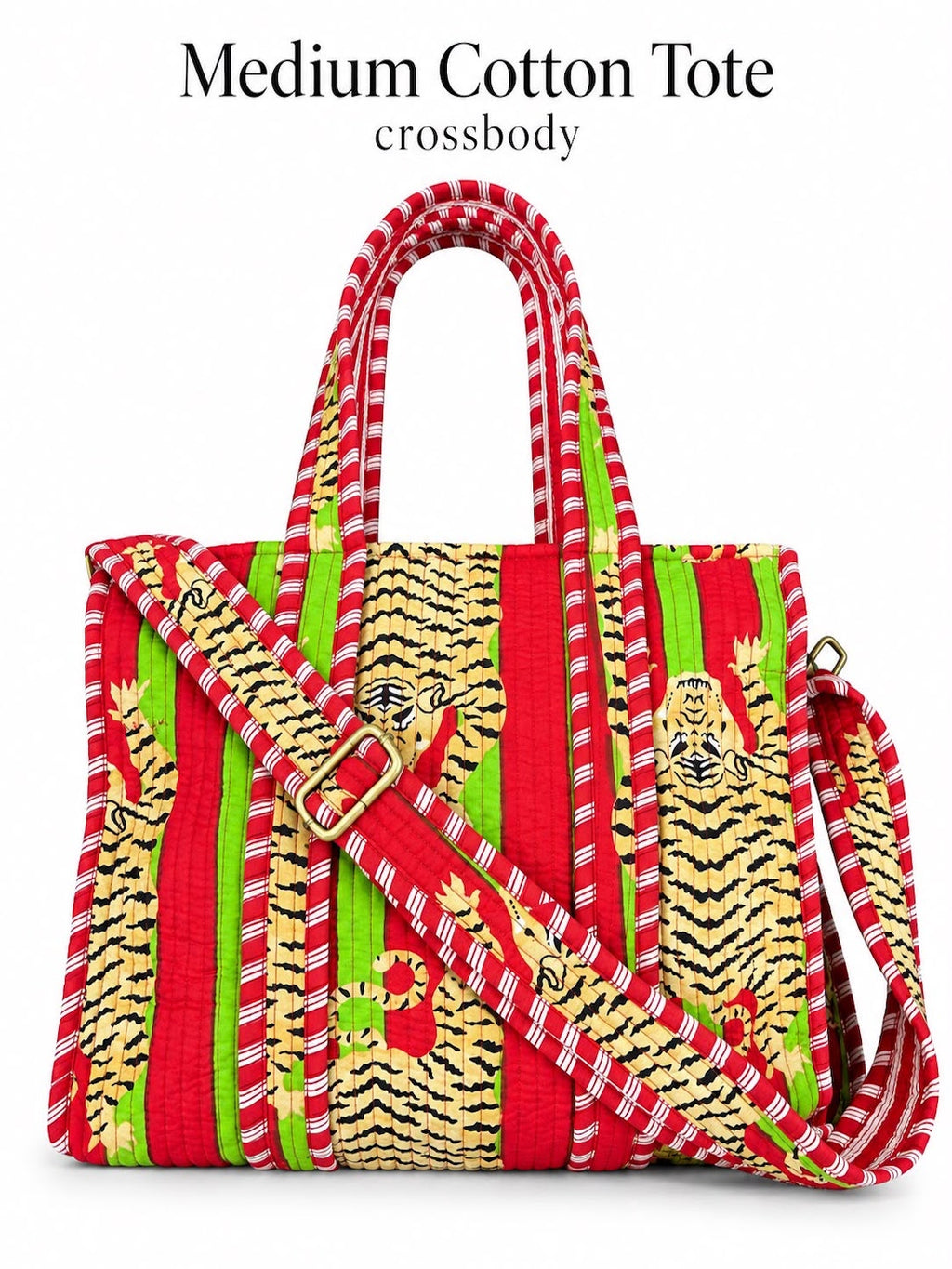 Crossbody Acolchada - Tigre Vibes Rojo / Verde