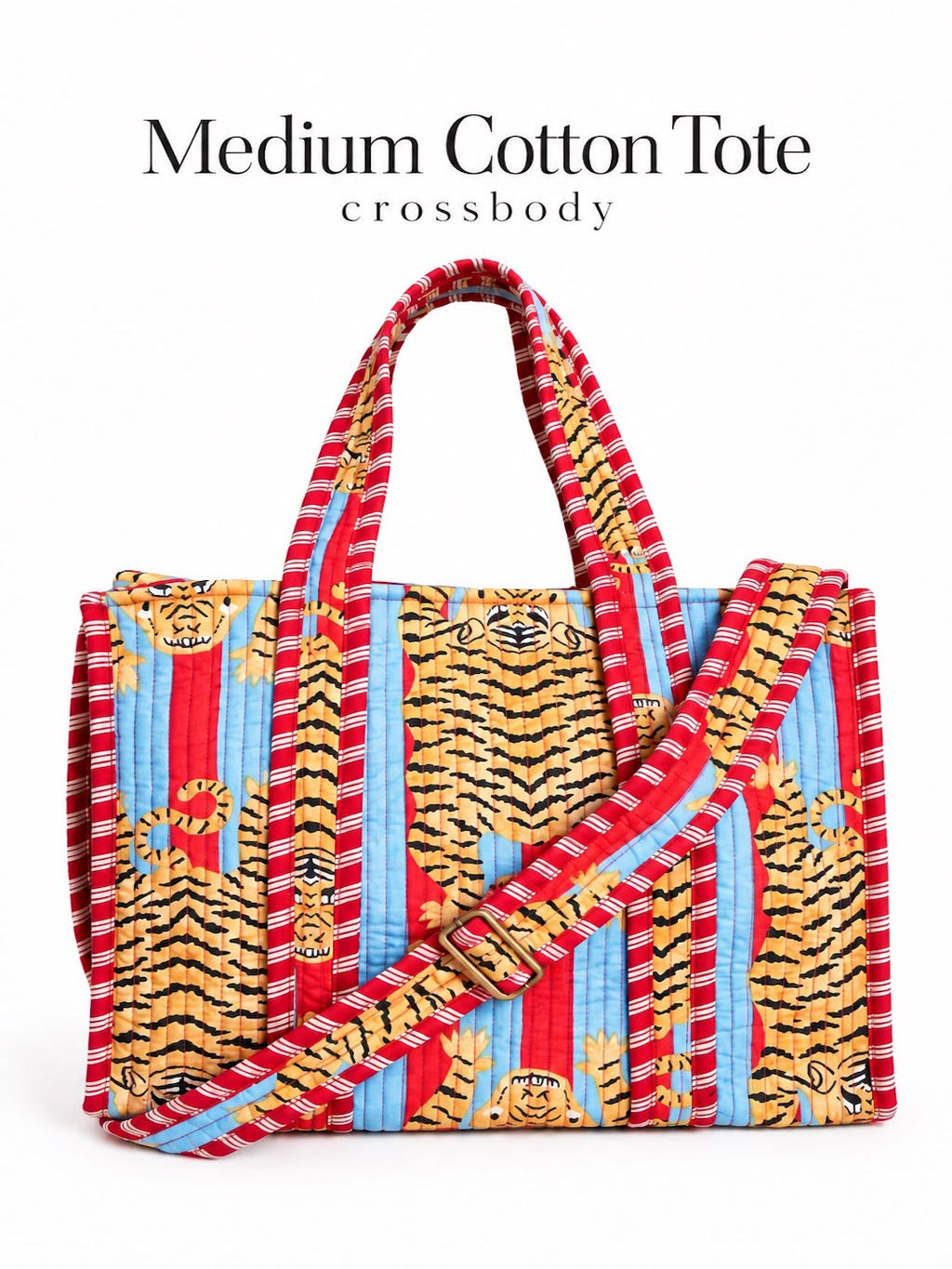 Crossbody Acolchada - Tigre Vibes Rojo / Azul