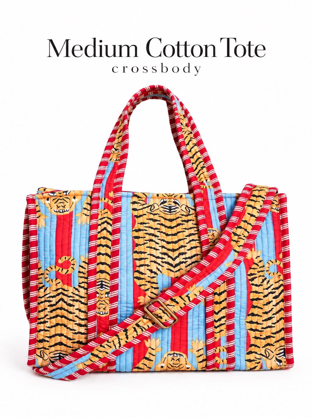 Crossbody Acolchada - Tigre Vibes Rojo / Azul