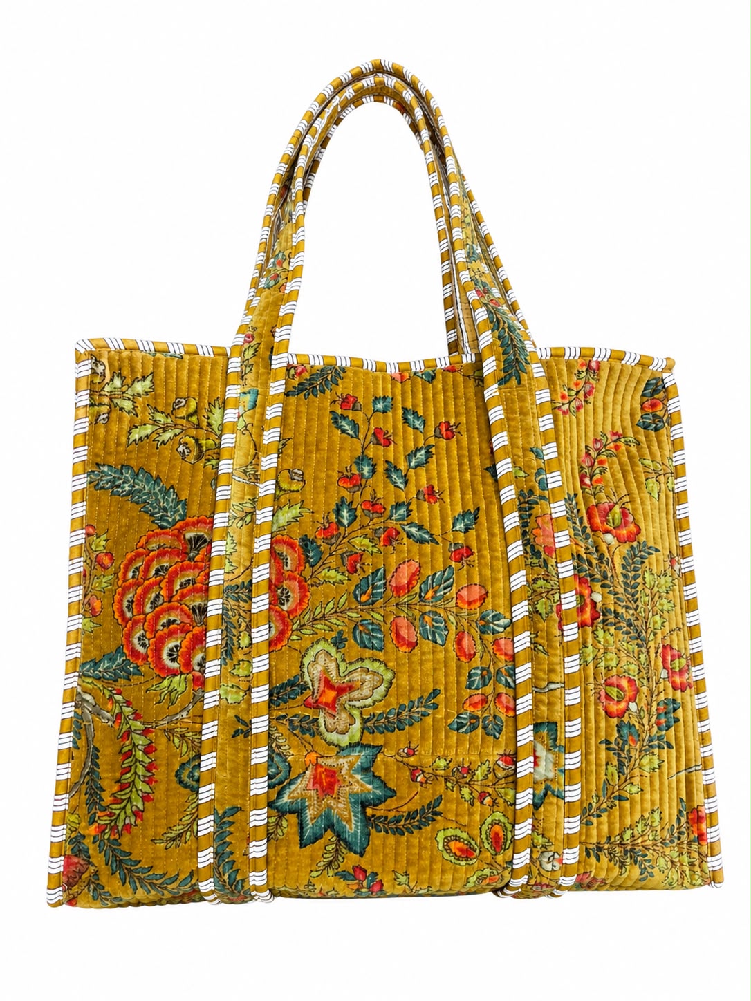 Tote Bag Grande Acolchada - Terciopelo con Cierre
