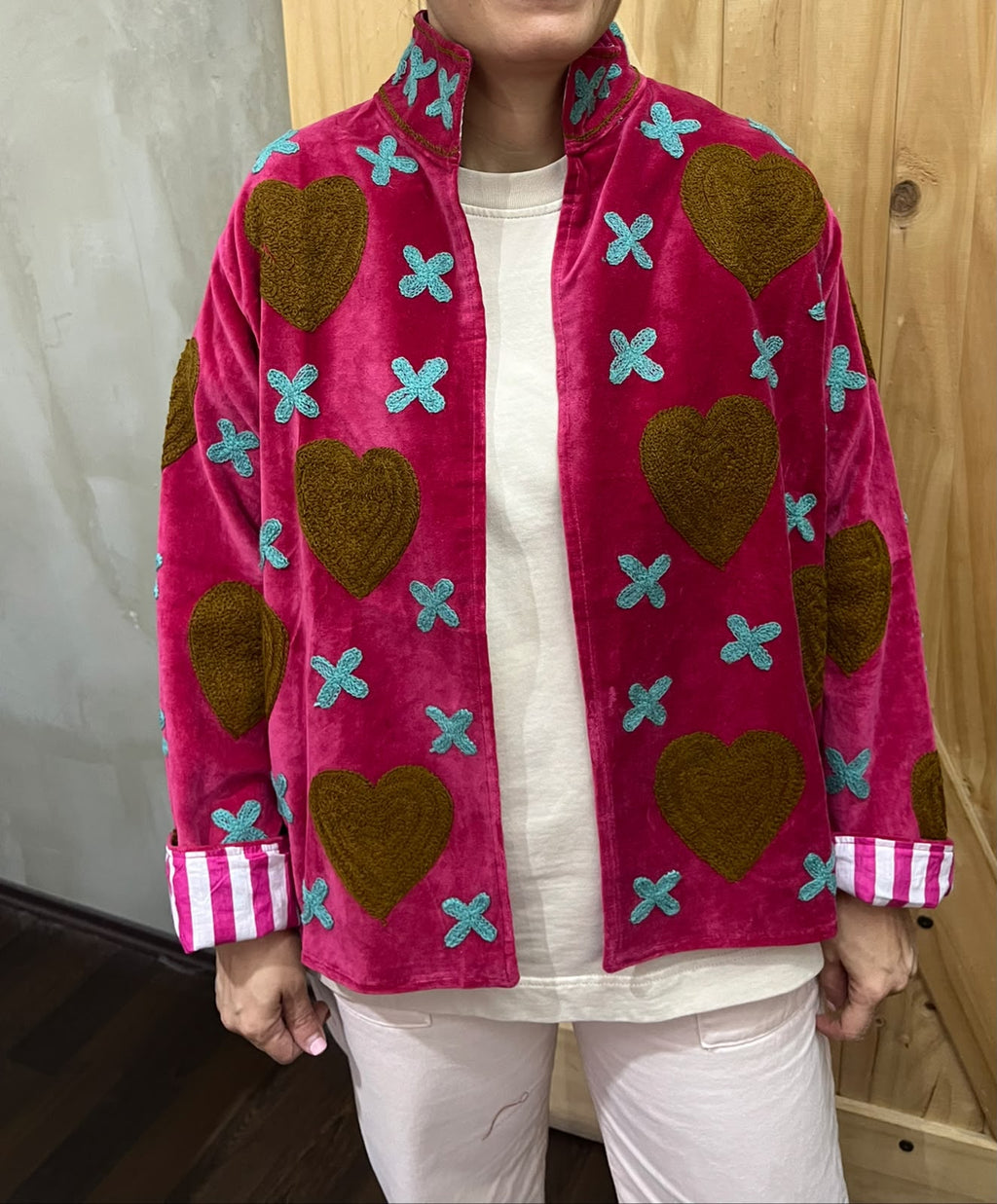 Velvet Jacket Hand Emboidery