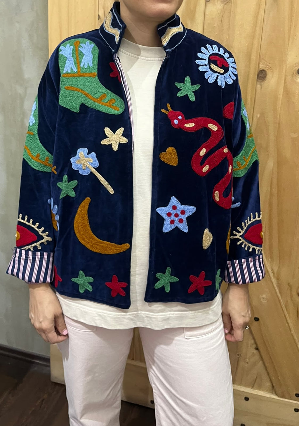 Velvet Jacket Hand Emboidery