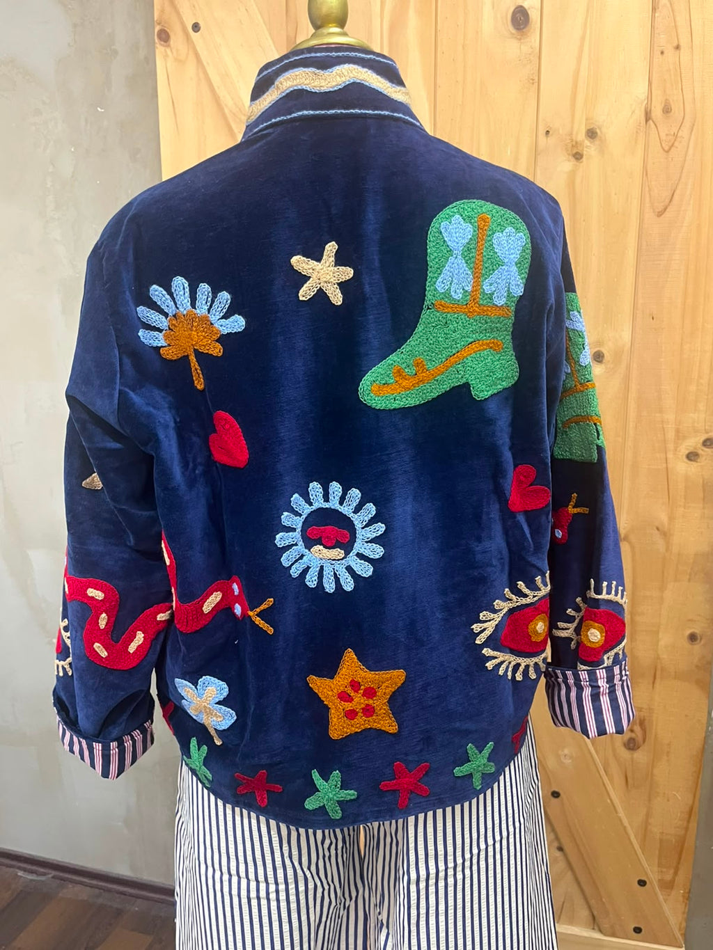 Velvet Jacket Hand Emboidery