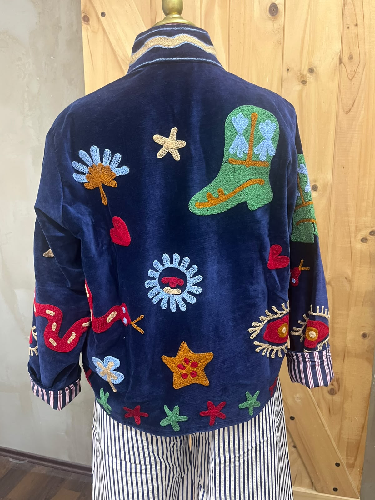 Velvet Jacket Hand Emboidery